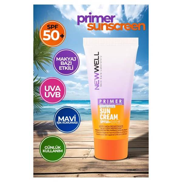 New Well Aydınlatıcı Etkili Primer 50 ml 50 Faktör Güneş Kremi - Görsel 2