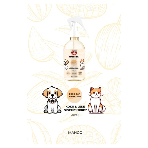 Mally Pet Mango Kokulu 250 ml Kedi ve Köpekler için Koku Ve Leke Giderici Sprey - Görsel 3