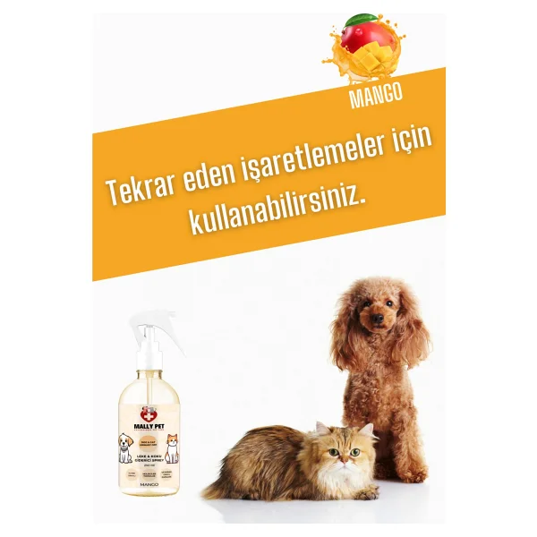 Mally Pet Mango Kokulu 250 ml Kedi ve Köpekler için Koku Ve Leke Giderici Sprey - Görsel 4
