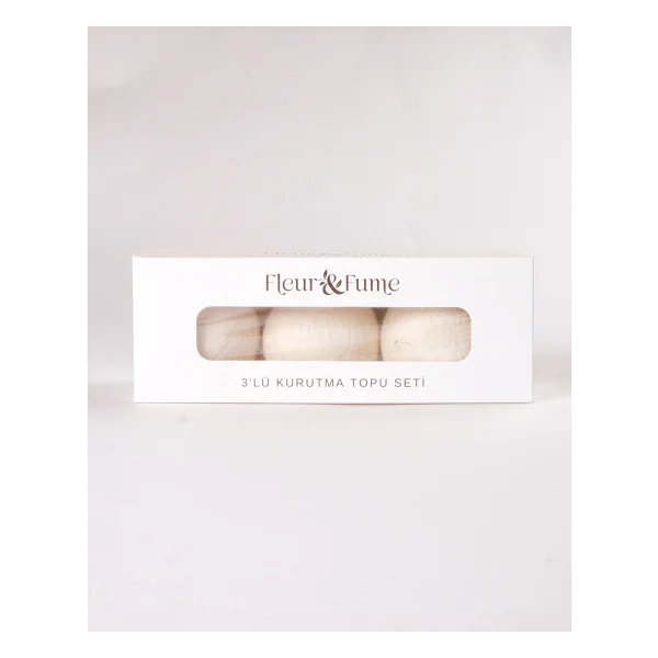 Fleur & Fume Çamaşır Kurutma Topu Doğal Merinos Koyun Yünü 3 Adet(Kese Hediyeli) - Görsel 6