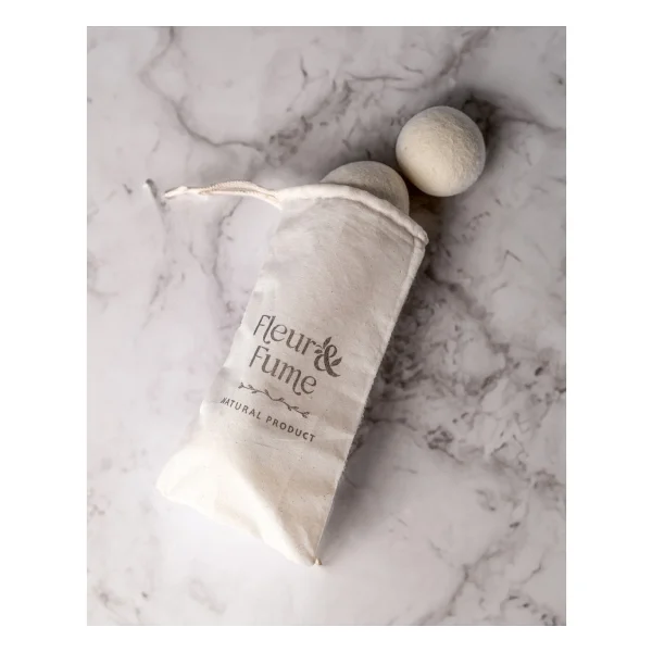 Fleur & Fume Çamaşır Kurutma Topu Doğal Merinos Koyun Yünü 3 Adet(Kese Hediyeli) - Görsel 4