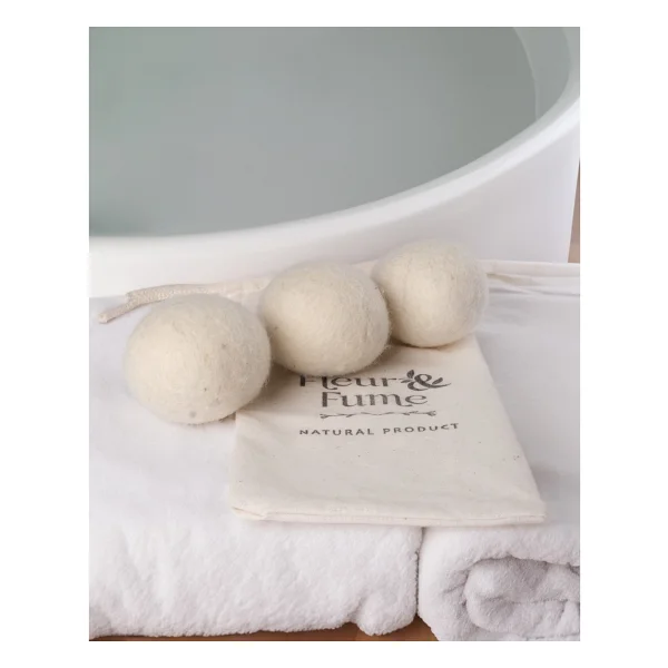 Fleur & Fume Çamaşır Kurutma Topu Doğal Merinos Koyun Yünü 3 Adet(Kese Hediyeli) - Görsel 5