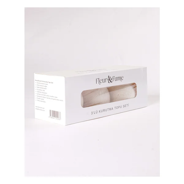 Fleur & Fume Çamaşır Kurutma Topu Doğal Merinos Koyun Yünü 3 Adet(Kese Hediyeli) - Görsel 2