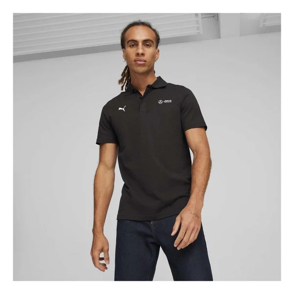 Puma Mercedes-AMG Petronas Motorsport Ess 623764-01 Siyah Kısa Kollu Polo Yaka Erkek Tişört - Görsel 3