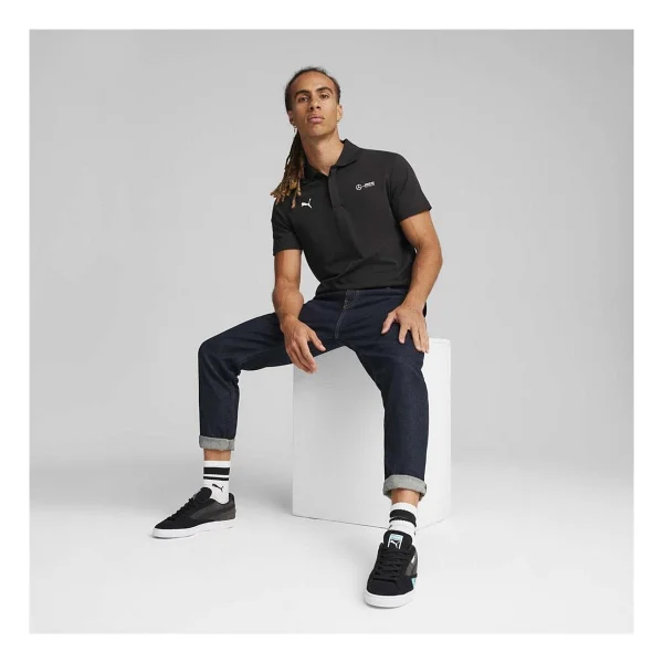 Puma Mercedes-AMG Petronas Motorsport Ess 623764-01 Siyah Kısa Kollu Polo Yaka Erkek Tişört - Görsel 5