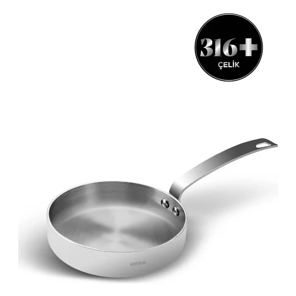 Karaca 3Ply PowerSteel 316+ İndüksiyon Tabanlı 12 cm Çelik Tava - Görsel 2