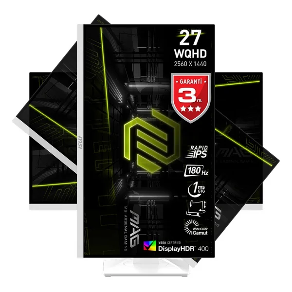 MSI MAG 274QRFW 27" 1 ms 2K Pivot IPS 180 Hz Oyuncu Monitörü - Görsel 2