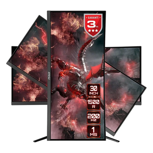 MSI Optix MAG301CR2 29.5" 1 ms WFHD Curved Pivot 200 Hz Oyuncu Monitörü - Görsel 2