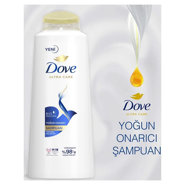 Dove Ultra Care Yoğun Onarıcı 600 ml 3 Adet Şampuan - Görsel 5