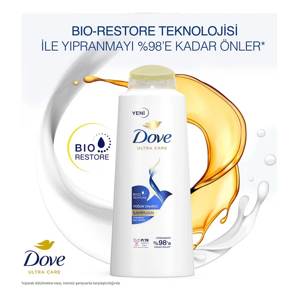 Dove Ultra Care Yoğun Onarıcı 600 ml 3 Adet Şampuan - Görsel 3