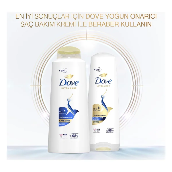 Dove Ultra Care Yoğun Onarıcı 600 ml 3 Adet Şampuan - Görsel 6