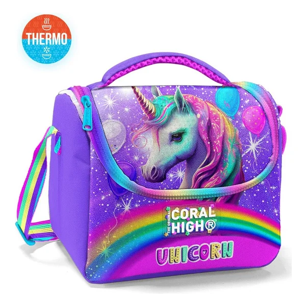Coral High 11873 Simli Unicorn Desenli Termoslu Beslenme Çantası - Görsel 3