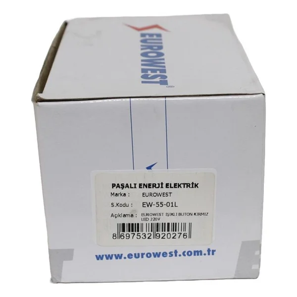 Eurowest EW-55-01L 1NC Yaylı LED Işıklı Stop Butonu (Kırmızı) - Görsel 4