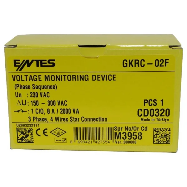 Entes GKRC-02F Gerilim Kontrol Rölesi M3958 - Görsel 4