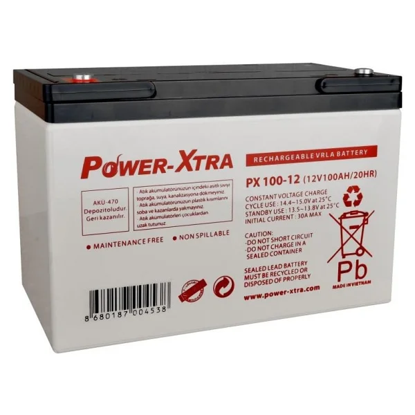 Power-Xtra 12v 100 Ah Bakımsız Kuru Akü - Görsel 3