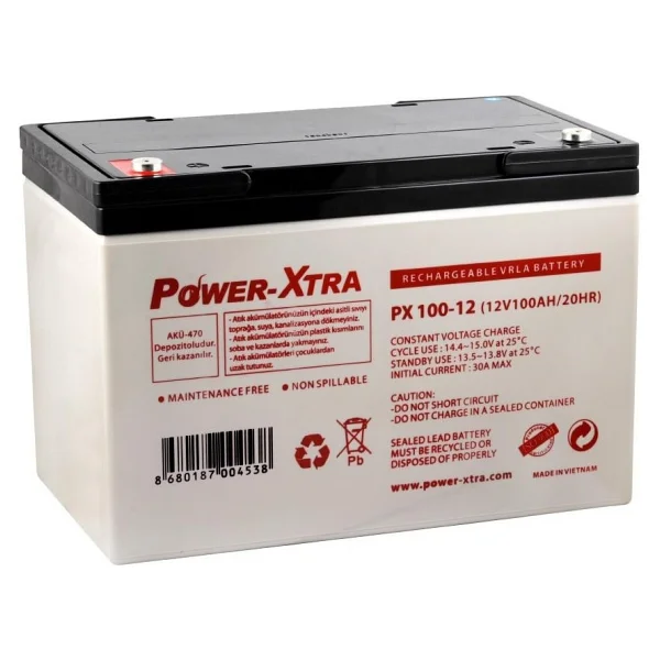 Power-Xtra 12v 100 Ah Bakımsız Kuru Akü - Görsel 2