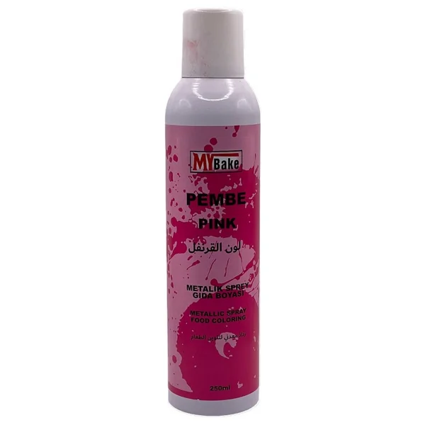 My Bake Pembe Metalik Sprey Gıda Boyası 250 ml - Görsel 2