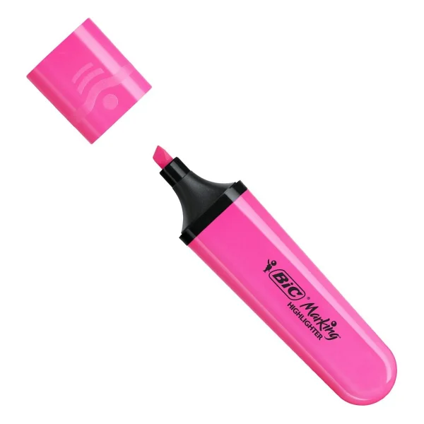Bic Marking Flat Pembe Fosforlu Kalem - Görsel 6