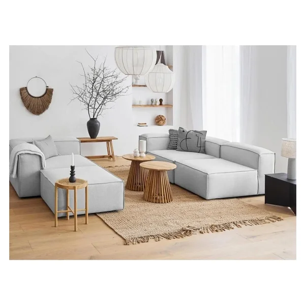 EDSY HOME Mira Relax 4 Modül Köşe Koltuk ( GRİ ) Keten Kumaş - Görsel 3
