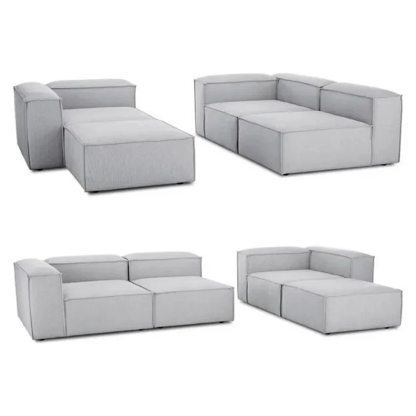 EDSY HOME Mira Relax 4 Modül Köşe Koltuk ( GRİ ) Keten Kumaş - Görsel 5