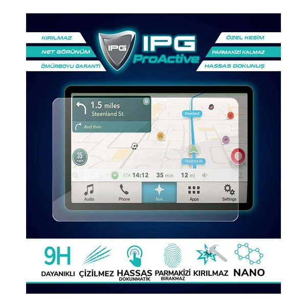 IPG Land Rover 2020-2022 Discovery Sport 10.2" Navigasyon + Panel (2 Parça) Ipg Proactive Ekran Koruyucu - Şeffaf - Görsel 3