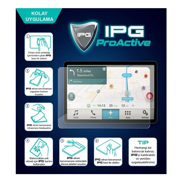 IPG Land Rover 2020-2022 Discovery Sport 10.2" Navigasyon + Panel (2 Parça) Ipg Proactive Ekran Koruyucu - Şeffaf - Görsel 5