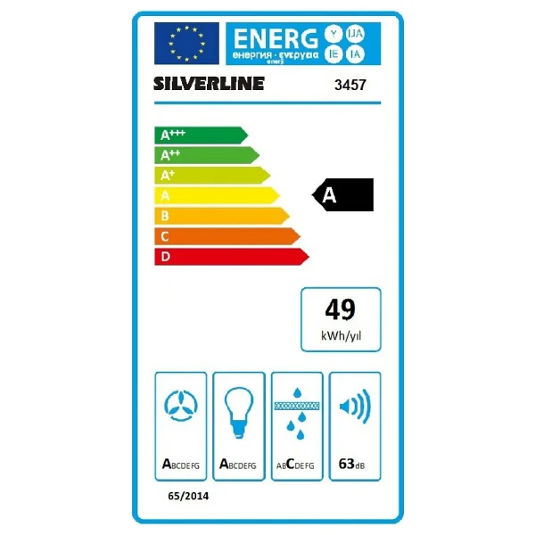 Silverline 3457 Soho 60 cm Siyah Duvar Tipi Davlumbaz - Görsel 6