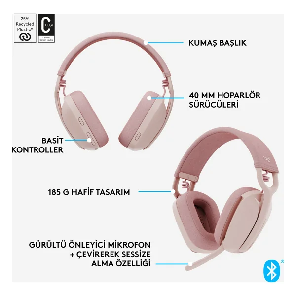 Logitech Zone Vibe 100 Bluetooth Çağrı Merkezi Kulaklığı - Görsel 7