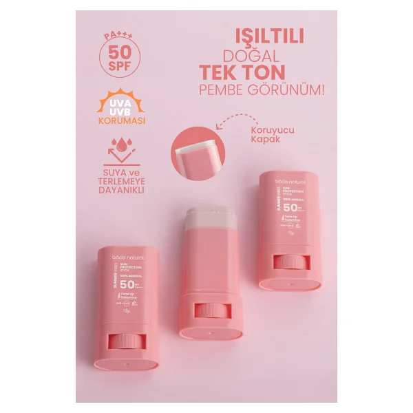 Bade Natural Ton Eşitleyici ve Aydınlatıcı Pembe 16 gr 50 Faktör Stick Güneş Kremi - Görsel 2