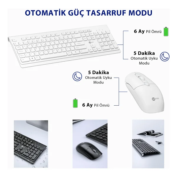 Lenovo Lecoo KW203 Kablosuz Klavye Mouse Seti - Görsel 4