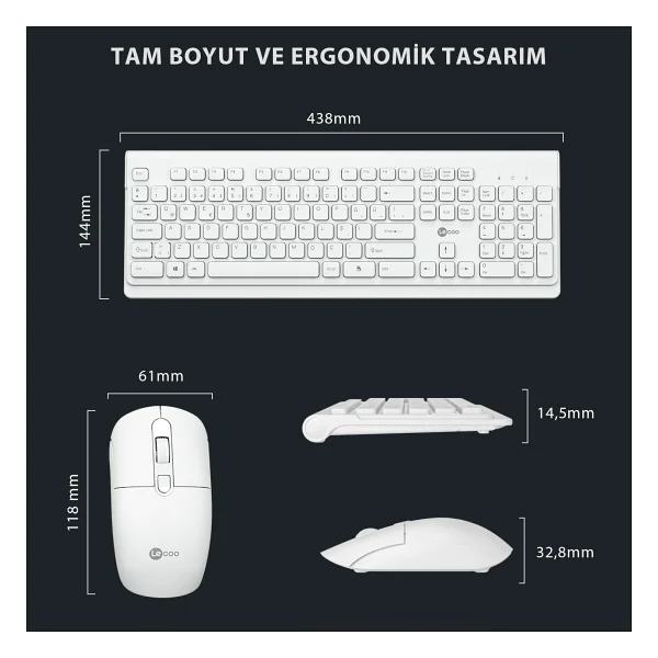 Lenovo Lecoo KW203 Kablosuz Klavye Mouse Seti - Görsel 5