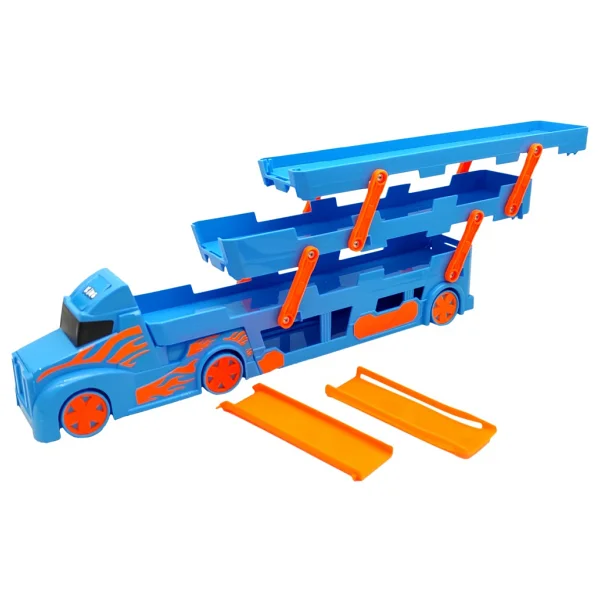 Farbu King Toys Yarış Parkurlu Taşıyıcı Tır Mavi 1033 Arabasız Mavi - Görsel 2