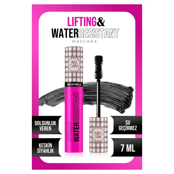 New Well Lifting Water Resistant Siyah Maskara - Görsel 5