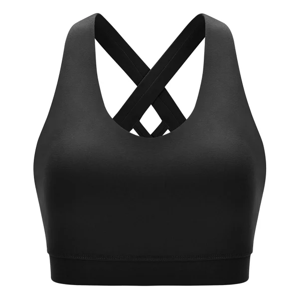 Ghassy Co. Kadın Çarpraz Sırt Detaylı Criss Cross Kaplı Yoga Egzersiz Fitness Spor Sütyeni SİYAH XS - Görsel 4