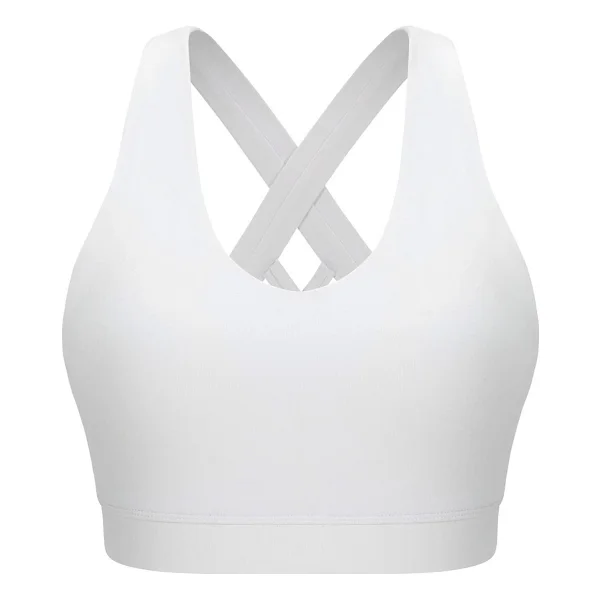 Ghassy Co. Kadın Çarpraz Sırt Detaylı Criss Cross Kaplı Yoga Egzersiz Fitness Spor Sütyeni BEYAZ XS - Görsel 4