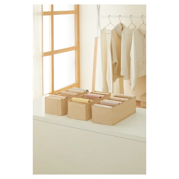 Ocean Home Textile 3 Adet 8 Bölmeli Dolap Çekmece İçi Akordiyon Tipi Katlanır Çamaşır Düzenleyici Organizer - Görsel 3