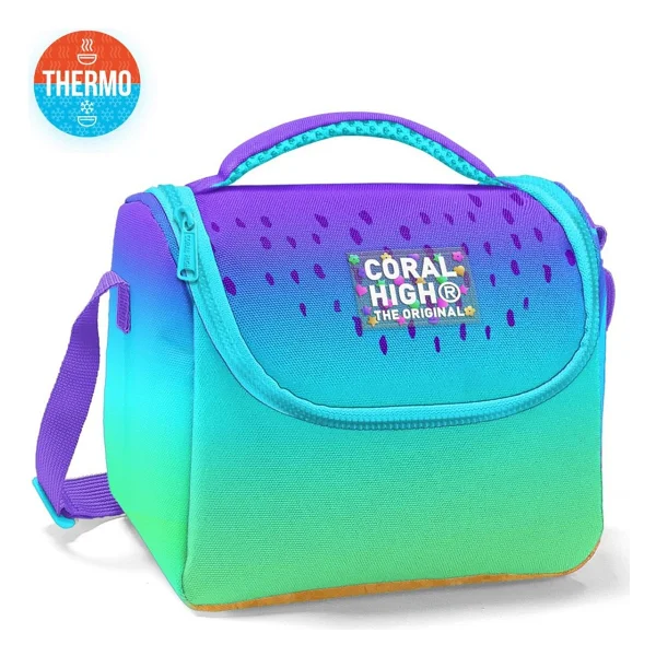 Coral High 11777 Mor Lila Renk Geçişli Termoslu Beslenme Çantası - Görsel 2
