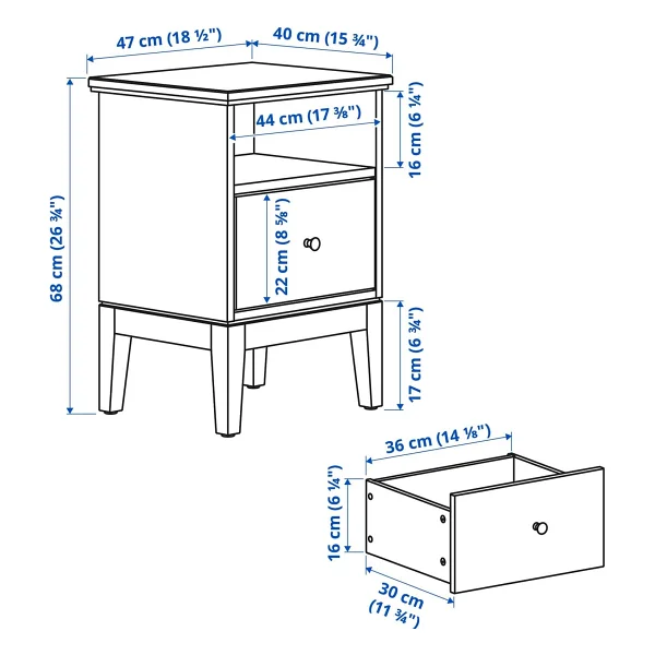 IKEA Idanas 47x40 cm Komodin - Görsel 7