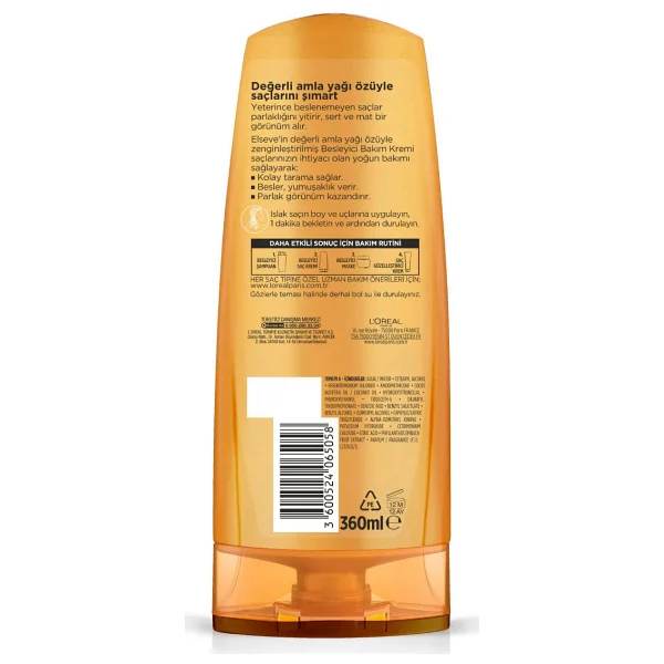 L'Oreal Paris Elseve Mucizevi Yağ Besleyici 360 ml Saç Kremi - Görsel 5