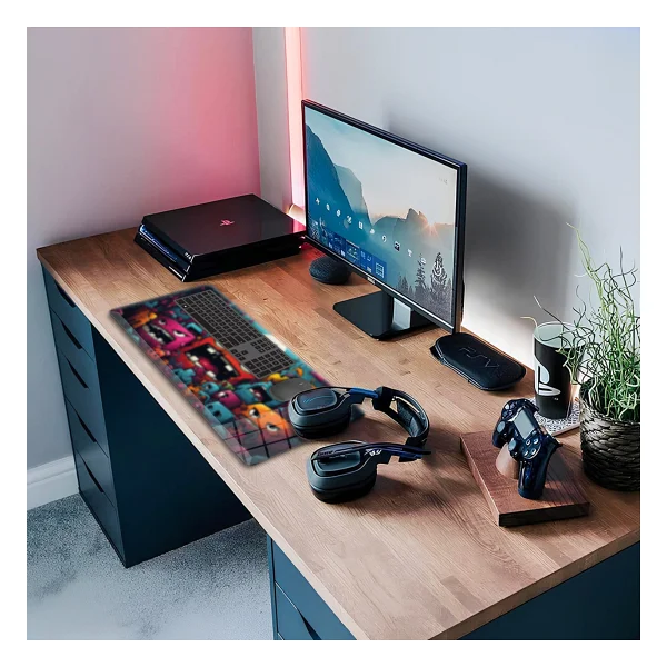 Decorita Cam Mouse Pad Cam Masa Matı Cute Monsters Large 40cm X 80cm - Görsel 5