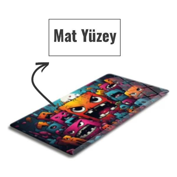 Decorita Cam Mouse Pad Cam Masa Matı Cute Monsters Large 40cm X 80cm - Görsel 4