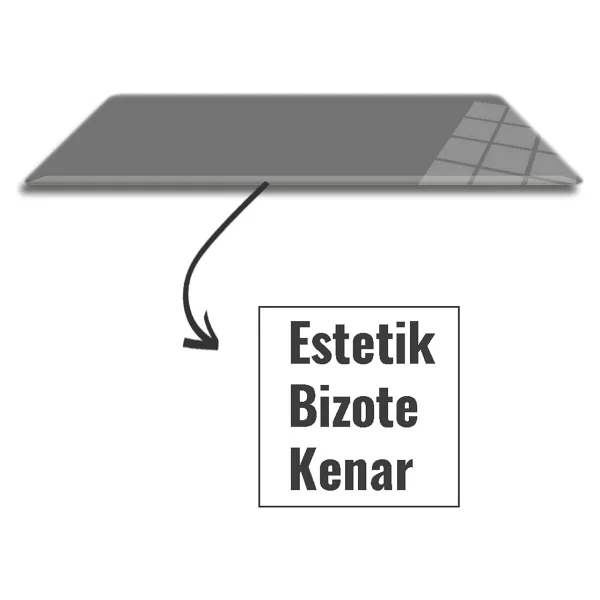 Decorita Cam Mouse Pad Cam Masa Matı Düz Renk - Gri Large 40cm X 80cm - Görsel 4