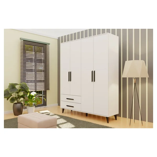 Metalia Novado Gm 070-A 2 Çekmeceli 4 Kapaklı Gardırop - Görsel 2