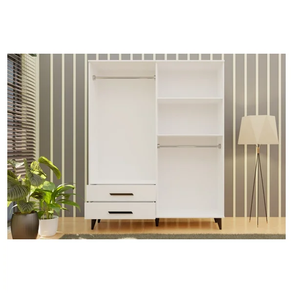 Metalia Novado Gm 070-A 2 Çekmeceli 4 Kapaklı Gardırop - Görsel 3