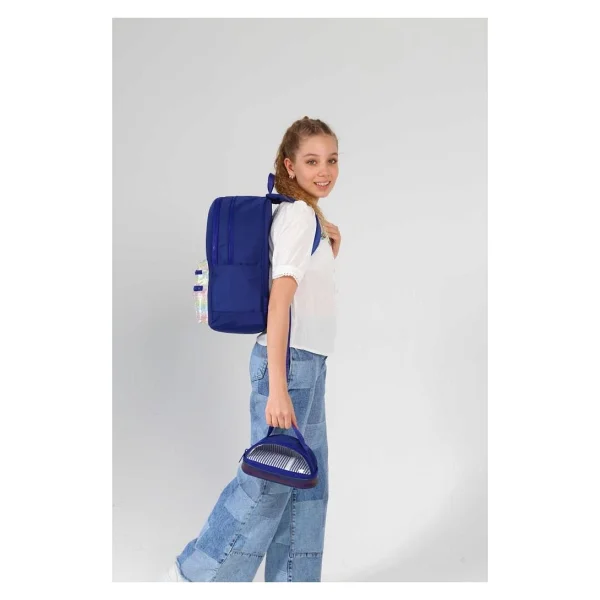 Kaukko Magic Dreams Leather K1723 Navy Blue Okul Sırt Çantası - Görsel 4