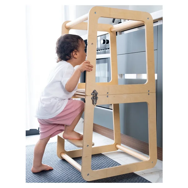 Orfis Kids Montessori Masaya Dönüşebilen Ahşap Öğrenme Kulesi - Görsel 2