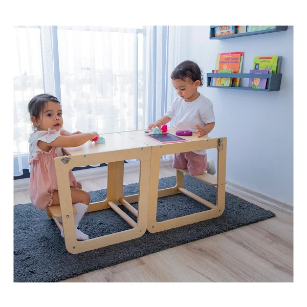 Orfis Kids Montessori Masaya Dönüşebilen Ahşap Öğrenme Kulesi - Görsel 3