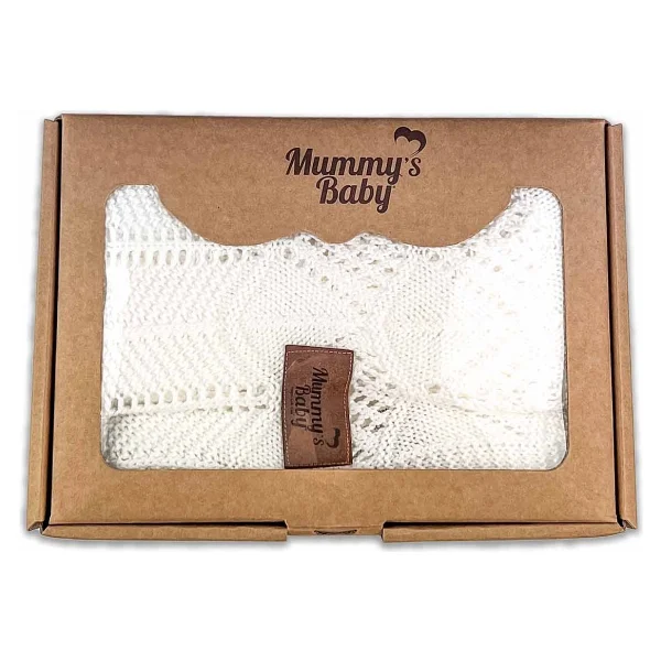 Mummy's Baby Tencel Örgü Dantel 80x100 cm Ekru Bebek Battaniyesi - Görsel 5