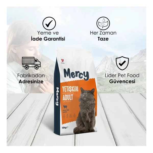 Mercy Kuzu Etli 10 kg Yetişkin Kedi Maması - Görsel 2
