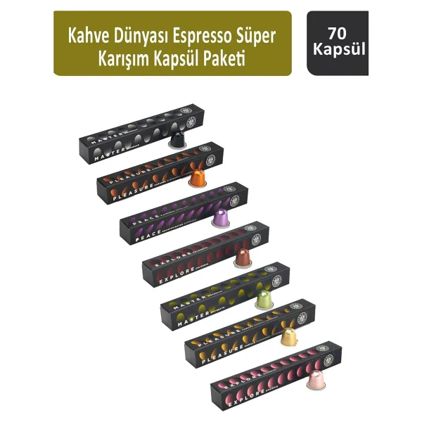 Kahve Dünyası Espresso Süper Karışım Kapsül Paketi 70 Kapsül - Görsel 6